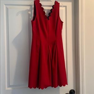Red swing dress with pockets